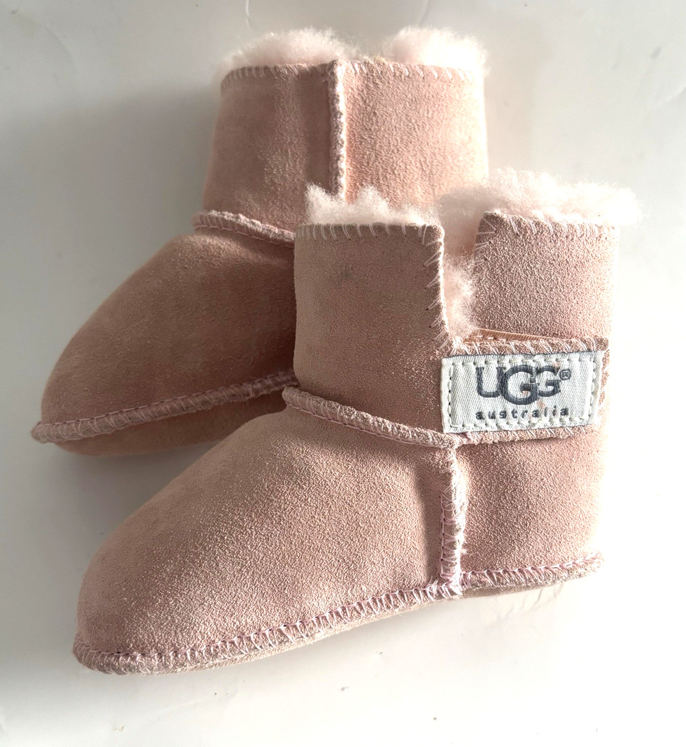 UGG Pink Erin Booties Boots Infant Size M 9-12 Months Sheepskin 5202
